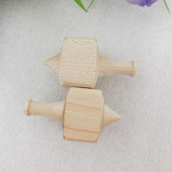 45x35mm Ash Wood Spinning Top Toy for Kids