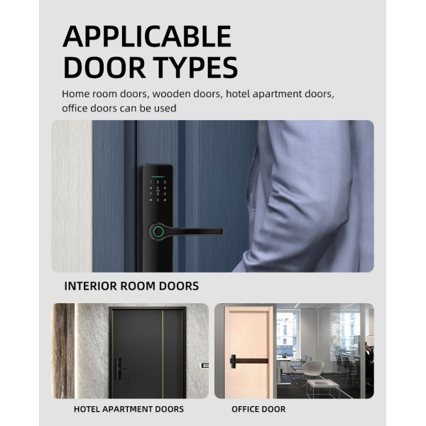 YAGU Ttlock App-controlled Smart Password Biometric Fingerprint Door Lock Fingerprint Password Door Lock Wholesale Factory