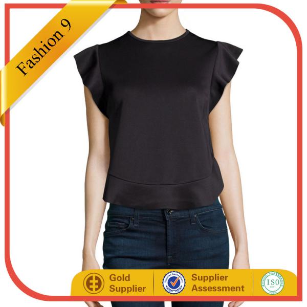 Ruffle-Trim Crewneck Top