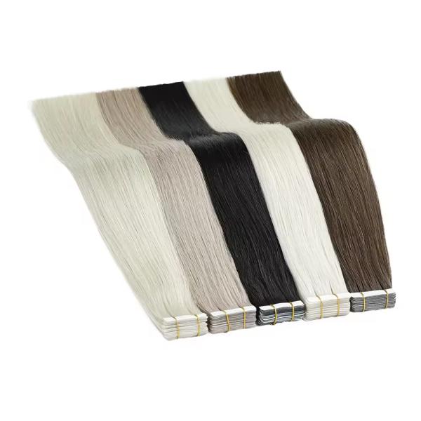 Invisible Blonde Tape In Seamless 100 Human Hair Extension Kinky Straight Double Drawn Raw Virgin Hair