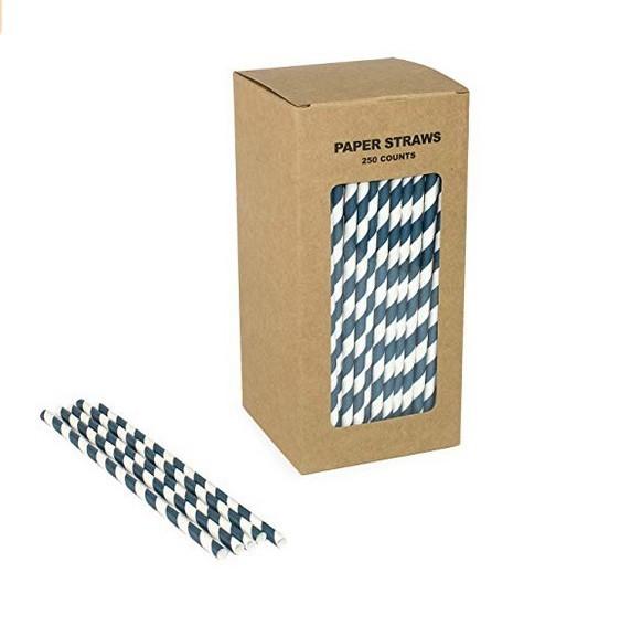 Kraft Paper Bar Accessories Type Drinking Straws Biodegradable Paper Straws with Box