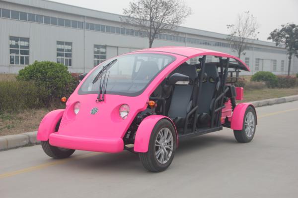 Legal Driving 4 Person Golf Cart , 48V Battery Operated Golf Buggies With Seat Adjustable