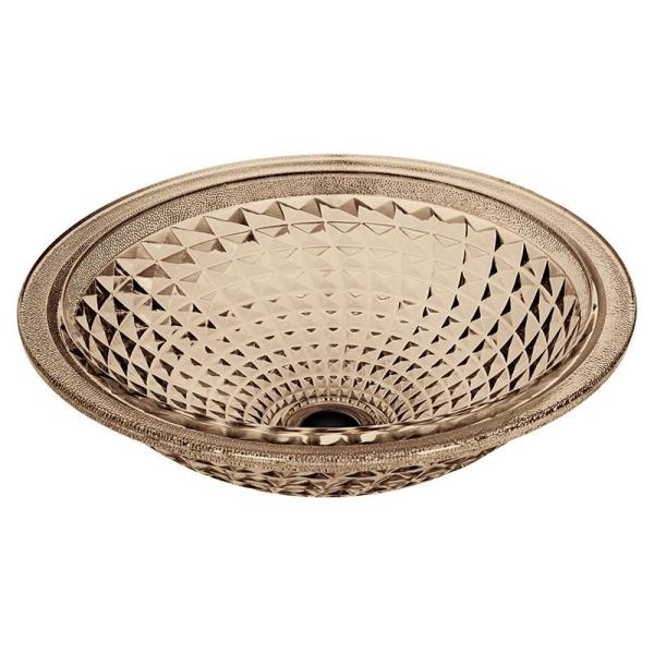 Champagne Crystal Wash Basins Circular Wash Hand Home Bathroom Funnel Shape