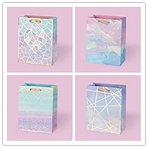 Shopping Bags Small Medium & Large, Gift Bag With Handles, Gusset With Cardboard For Retail Merchandising