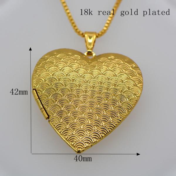 Locket Pendants jewelry classic heart-shaped box pendan 18k gold plating jewelry
