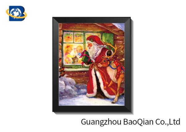 Christma Holiday Theme PET 3D Lenticular Pictures For Indoor Decoration