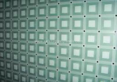 Light Green Digital Silk Screen Printing On Glass , Commercial Glass Doors