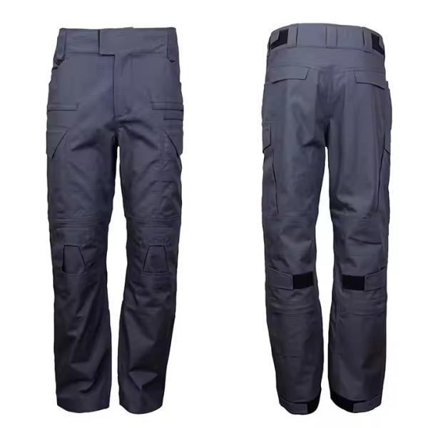 Multi-pocket Zippered Tactical Suit in Dark Blue with Customized Logo