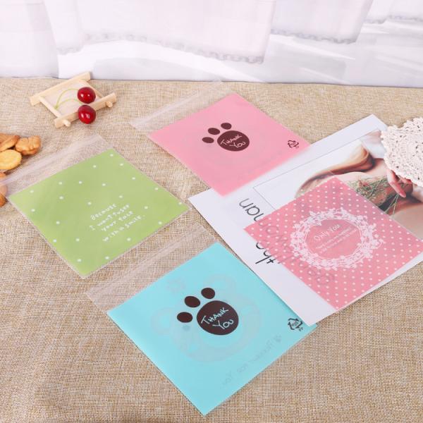 Custom Printed Lovely Clear Cookie Candy Gift Packaging Bags OPP Plastic Self Adhesive Bag
