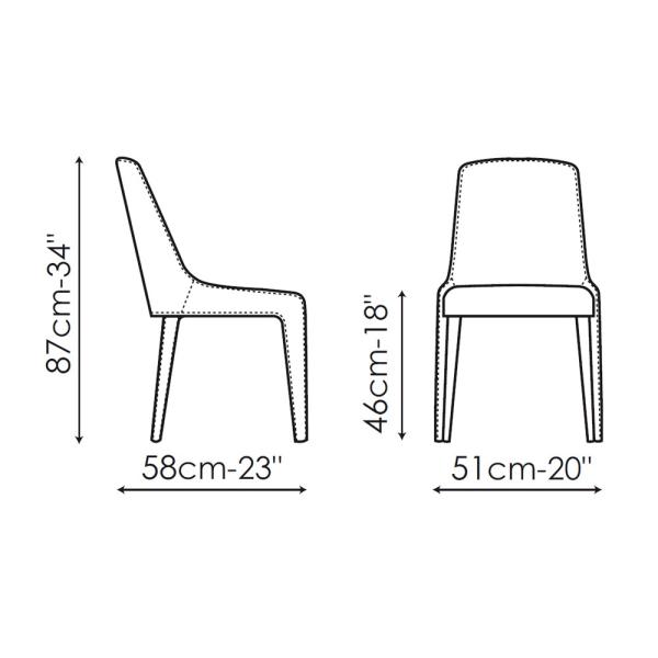 Elegant Bonaldo Lamina Fiberglass Dining Chair With Strong Steel Frame Upholstered