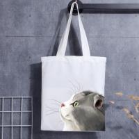 Logo fait sur commande réutilisable imprimant le sac fourre-tout de toile de coton Sac fait sur commande réutilisable de toile