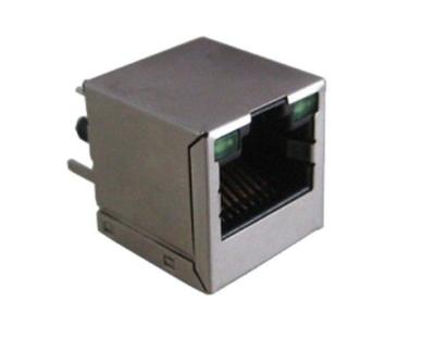 8P8C RJ45 Female Jack / RJ45 POE Connector With LED For Communication