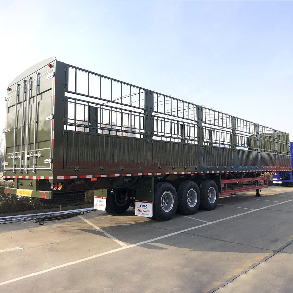 CIMC HUAJUN 3 Axles Cargo Truck Trailer Sales Tare Weight 7.5 Ton 13000*2500*3650mm