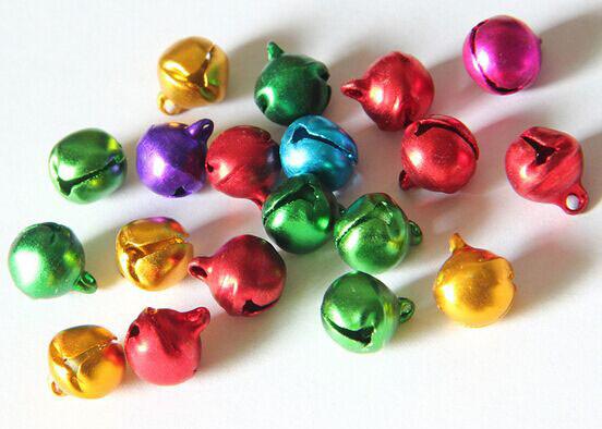 supply colorful small aluminium jingle bells ornament for gift box, Christmas or toy decoration