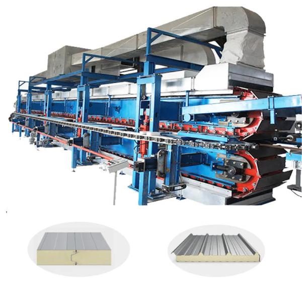 PLC HMI Control System 50 M Length Rock Wool Sandwich Panel Line 380V/50Hz Power Supply