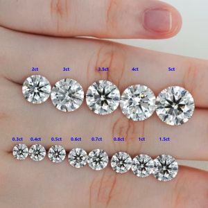 0.5ct 1ct 1.5ct 2ct 3ct Белый свободный мойсанитовый бриллиант HPHT CVD Лабораторный взрослый бриллиант