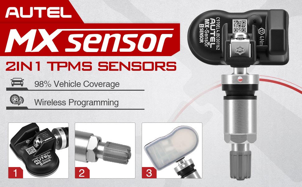 Autel MX Sensor 315MHz+433MHz 2 в 1 Универсальный программируемый датчик TPMS