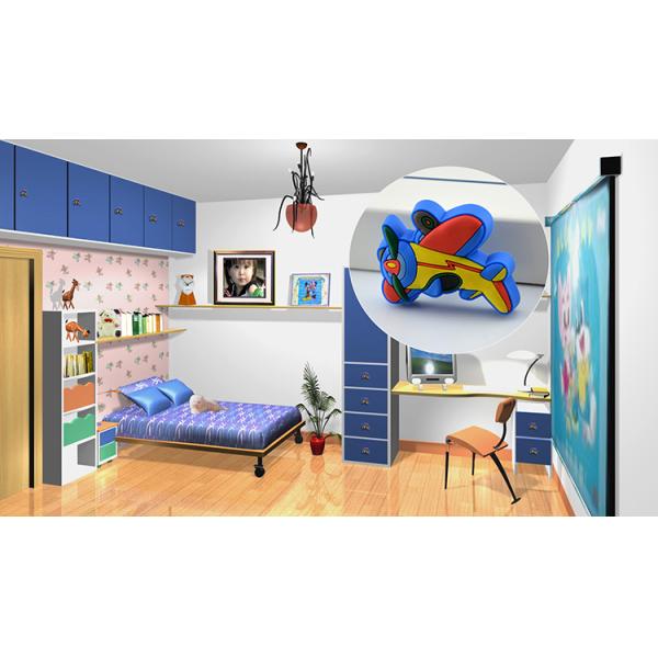Airplane Rubber Kids Bedroom Knobs , PVC Cupboard Blue Dresser Knobs