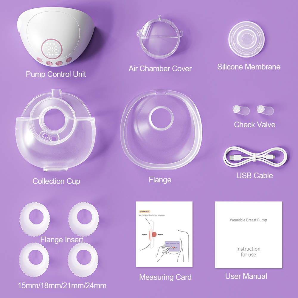 Rechargeable Electric Breast Pump Providing Hands Free Operation and Silent Motor Technology for Discreet Pumping