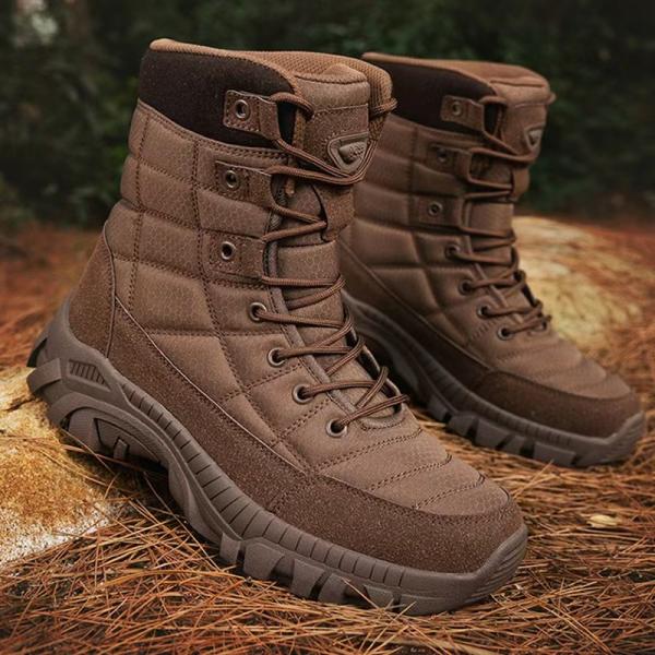Brown Tactical Safety Shoes Comfortable Mens Desert Combat Boots