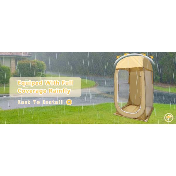 35*35*60 Inch Beige Waterproof UV Protected Pop Up Sports Tents With Easy Setup Includes Carrying Bag Stakes Ropes