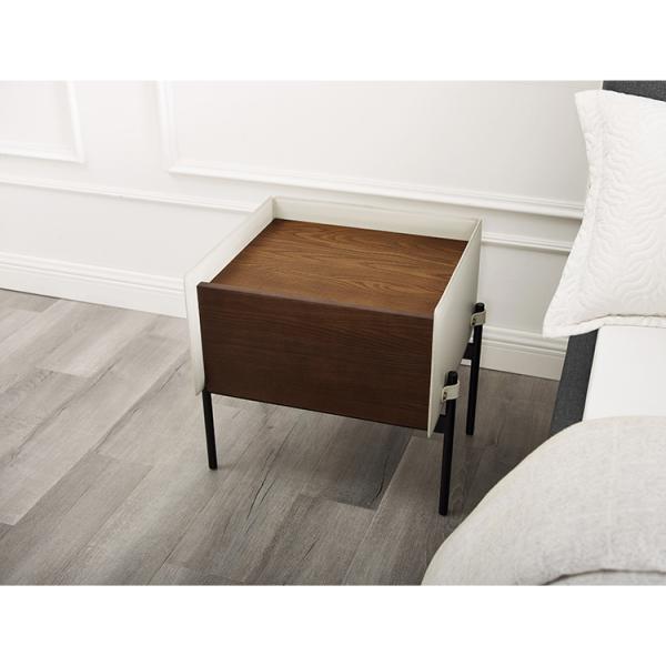 Solid Steel High Leg Nightstand Simple and Modern Storage Cabinet for Mini Bedroom