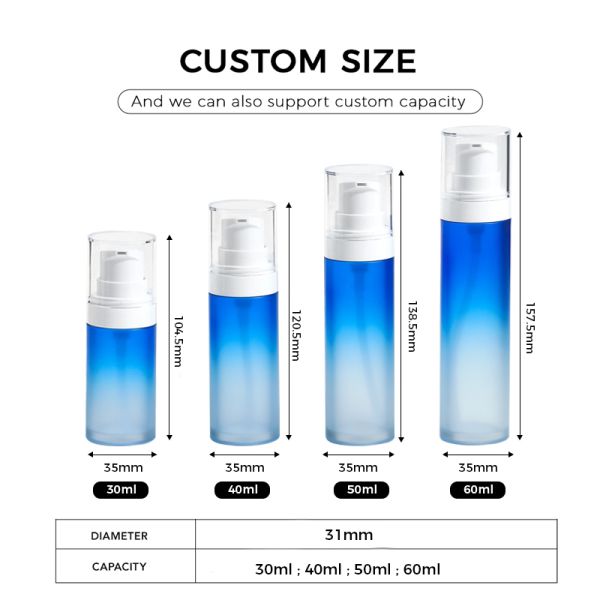 Food-grade PET Cosmetic Bottle with Gradient Matte Design and Press Pump for Precise Skincare Dispensing