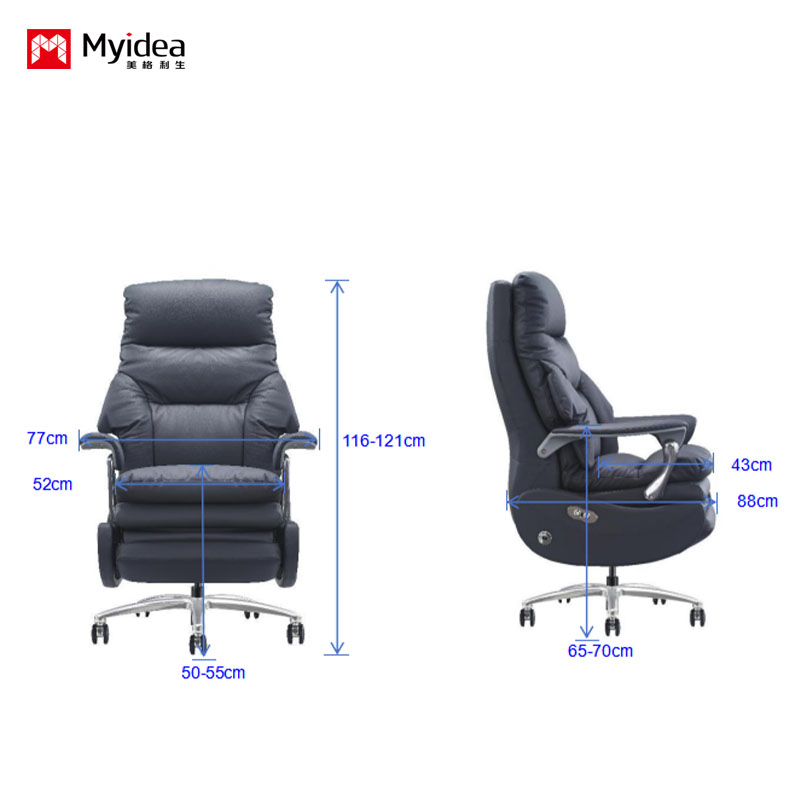 Luxury Electric Massage Leather Chair – Crafted with Premium Leather and High-Density Foam for Lasting Comfort, Built-In Massage System, and Sleek Aluminum Alloy Armrests for a Modern Executive Look