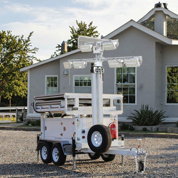 Automatic Lifting Mast Solar Light Tower Durable Using Portable Generator Light Tower