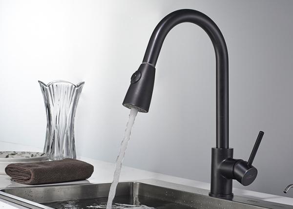Blacken Kitchen Sink Faucets , ROVATE Industrial Kitchen Faucet For Home