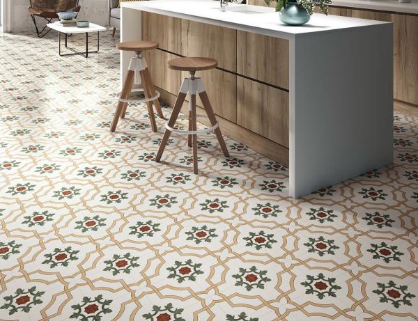 Green Orange 200x200mm Porcelain Floor Tile 3% Water Absorption