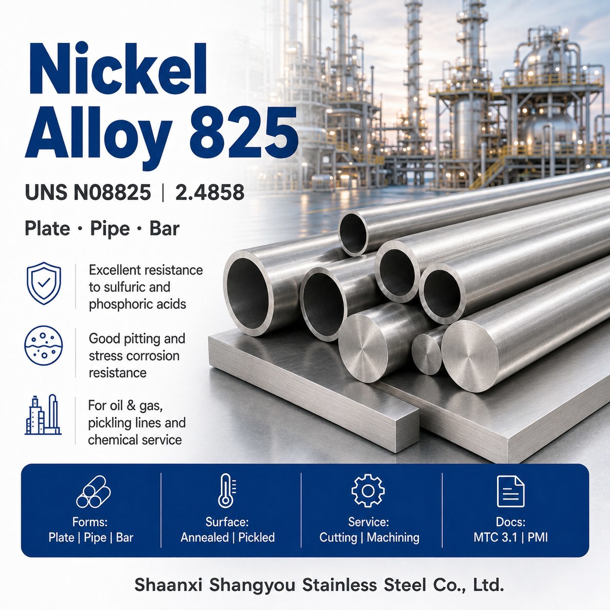 Nickel Alloy 825 | UNS N08825 | 2.4858 | Incoloy 825