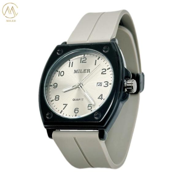 Saling chaud simple classique décontracté Black Bezel Quartz Poignée de poignet avec la sangle de silicone