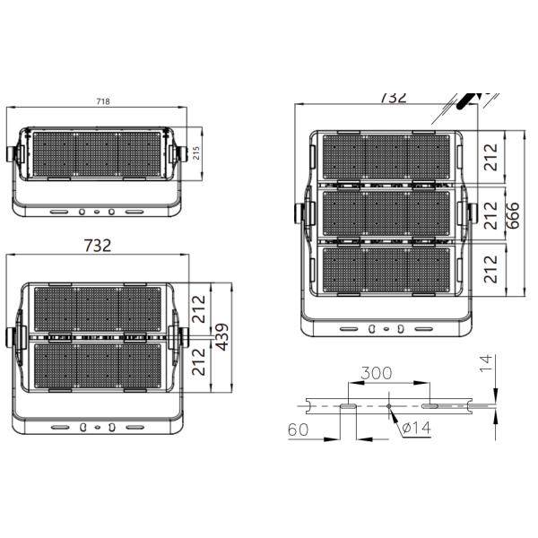 400-1200 Вт 5 лет гарантия IP66 высокопроизводительный мачтовый свет с защитой от перенапряжений для спорных полей аэропортовые вешалки