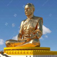 Estátua de Buda de Bronze Gigante Pintura de Spray Personalizada Com Superfície de Folha de Ouro