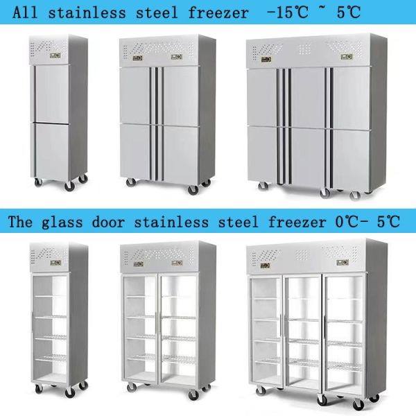Business Food Glass Door Display Freezer Upright Display Freezer Customized Logo