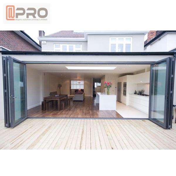 Australian Standard Aluminium Side Opening Door Single / Double Glazing Aluminum Frame Glass Bifold Door frameless bifol