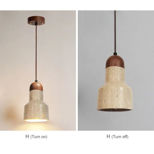 Wabi Sabi Pendant Light Designer Retro Stone Light Bedroom Bedside Dining Lights（WH-AP-676）