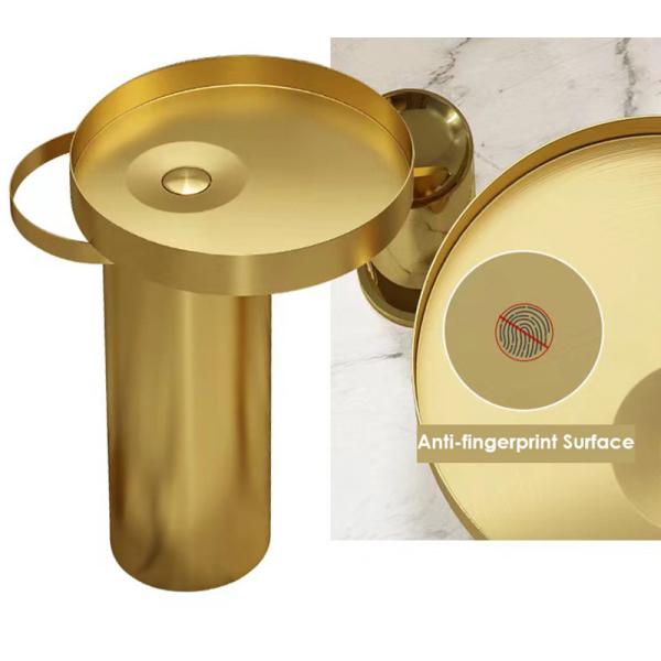 Bathroom 304 Stainless Steel Pedestal Sink Freestanding Splash Proof