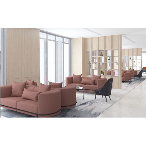 Barrel Shaped Leather Barrel 3 Seater Sofa With Metal Legs For Office Hotel Living Room