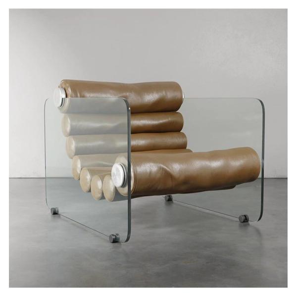 Simple Transparent Acrylic Leisure Single Chair Fiberglass Shaped Recliner