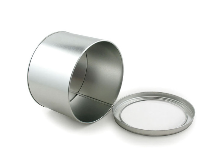 Food Grade Round Tinplate Cookie Tin Box Printing With Rolled In Edge Lid