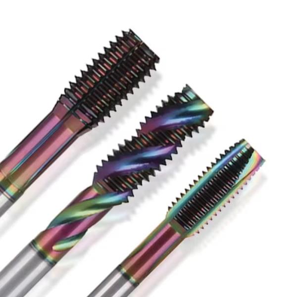 Tarauds hélicoïdaux à filetage droit métrique en acier revêtu de titane M2-M24 HSS Carbure Outils à main Machine en acier inoxydable Robinet à vis