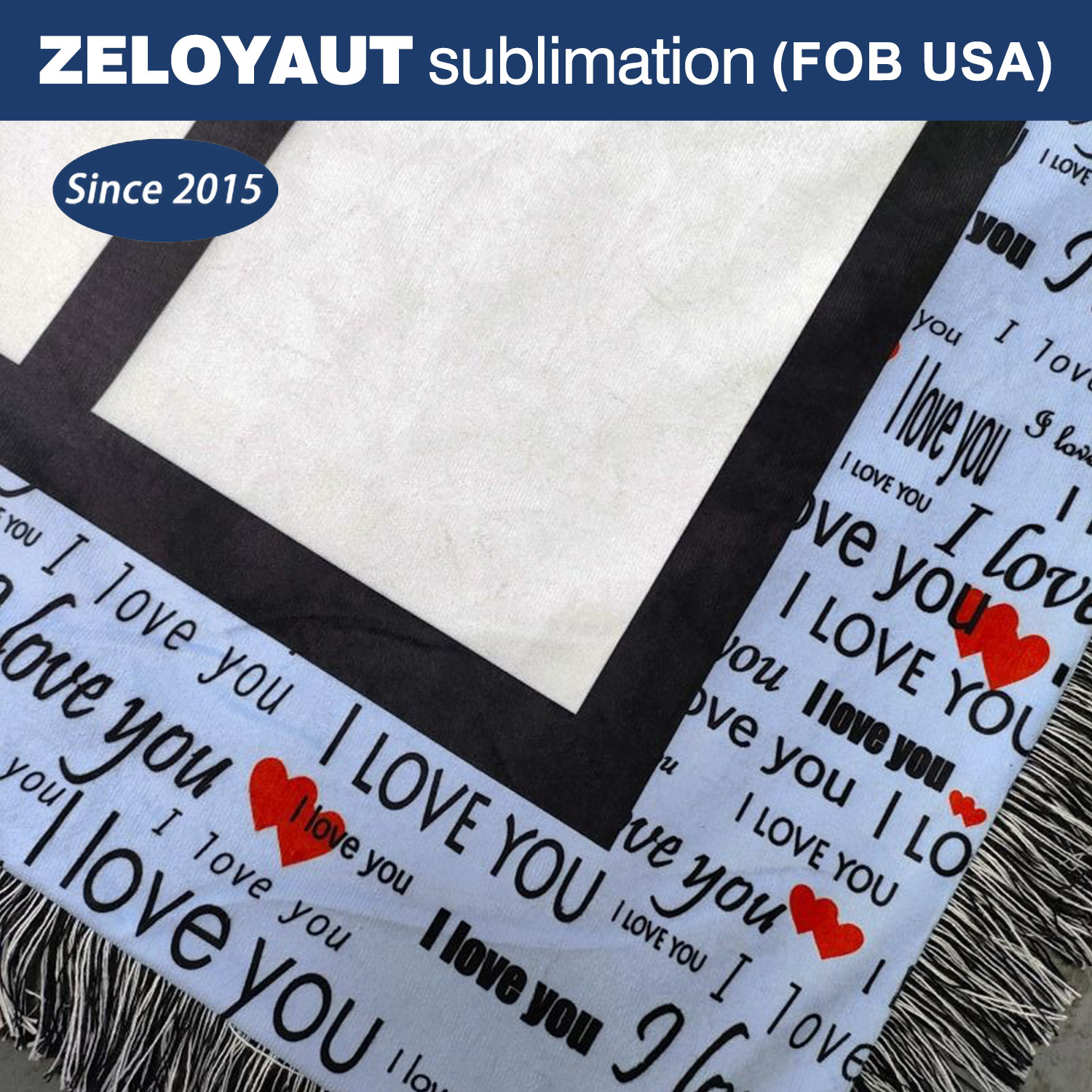 ZELOYAUT LOVE Blanket 100% Diy Polyester Single-sided Printed Bed Sofa Sublimation Blanket Heat Transfer Printing Material.