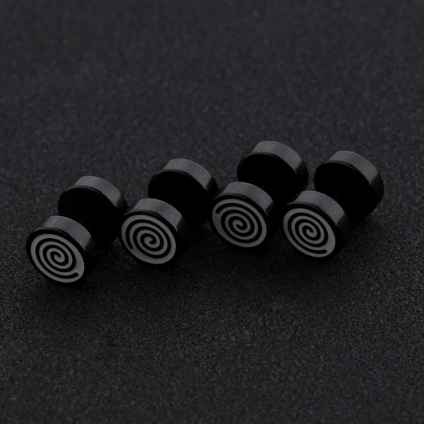 High quality body piercing jewelry black circle stud earrings manufacturer