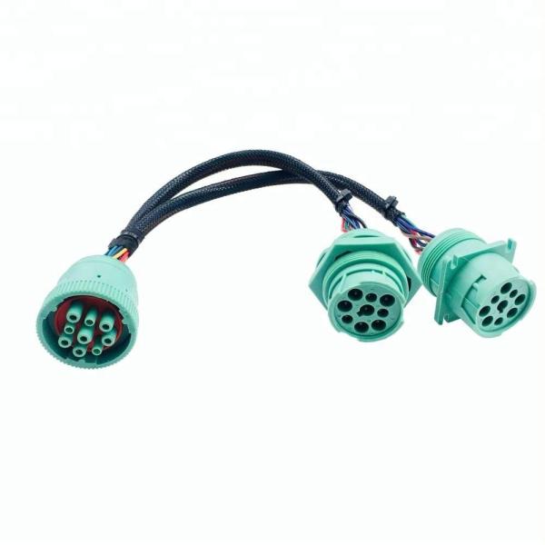 Pins Plating Nickel/Golden AOTAI Custom J1939 GPS Type 2 Splitter Y Deutsch 9PIN J1939 Green Connector Cable for Scanner Tool