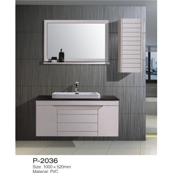 Two Foot Floor Standing Bathroom Sink And Cabinet PVC Material Anti Cracking / Deformation