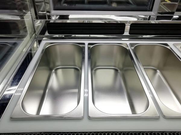 4 Pans Ice Cream Showcase Freezer , Single Row Fan Cooling Gelato Display Cooler