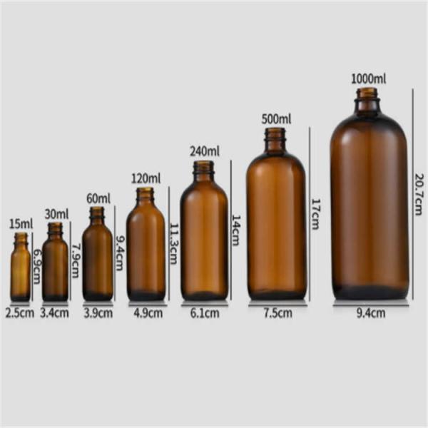 Portable Reusable Glass Mister Bottle , Hard Amber Boston Round Spray Bottle