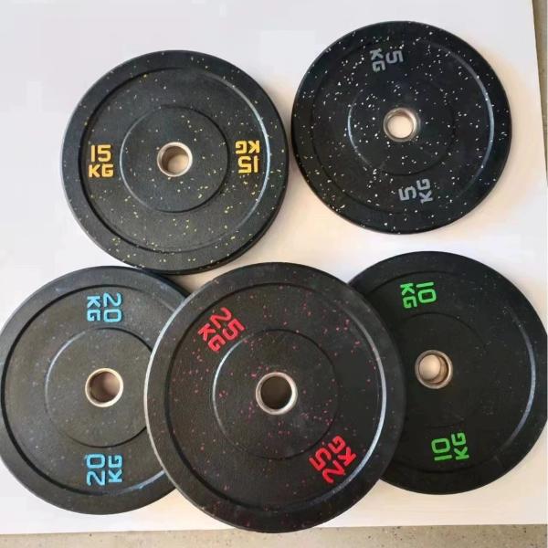 Custom Logo Gym Equipment Black Rubber Weight Plates for Weight Lifting and Free Weights Black Bumper for Cross Training